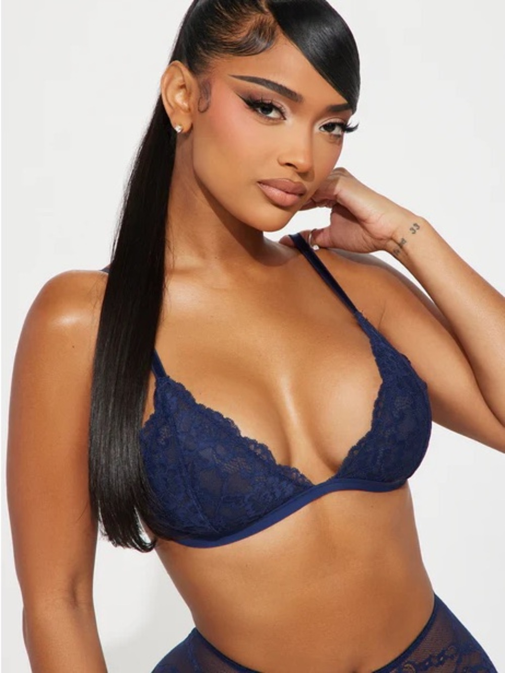 💙Navy Lace Triangle Bra